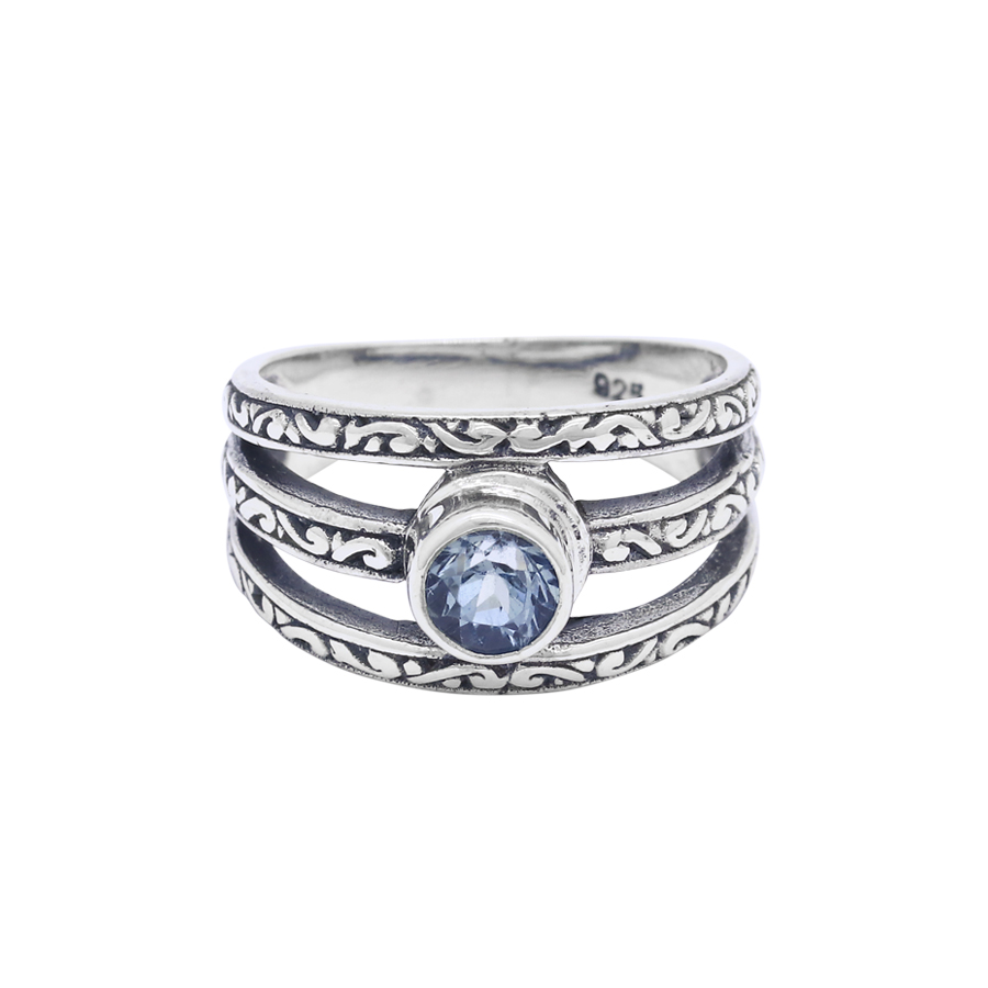 Bague Argent 925 & Topaze bleu [1145]