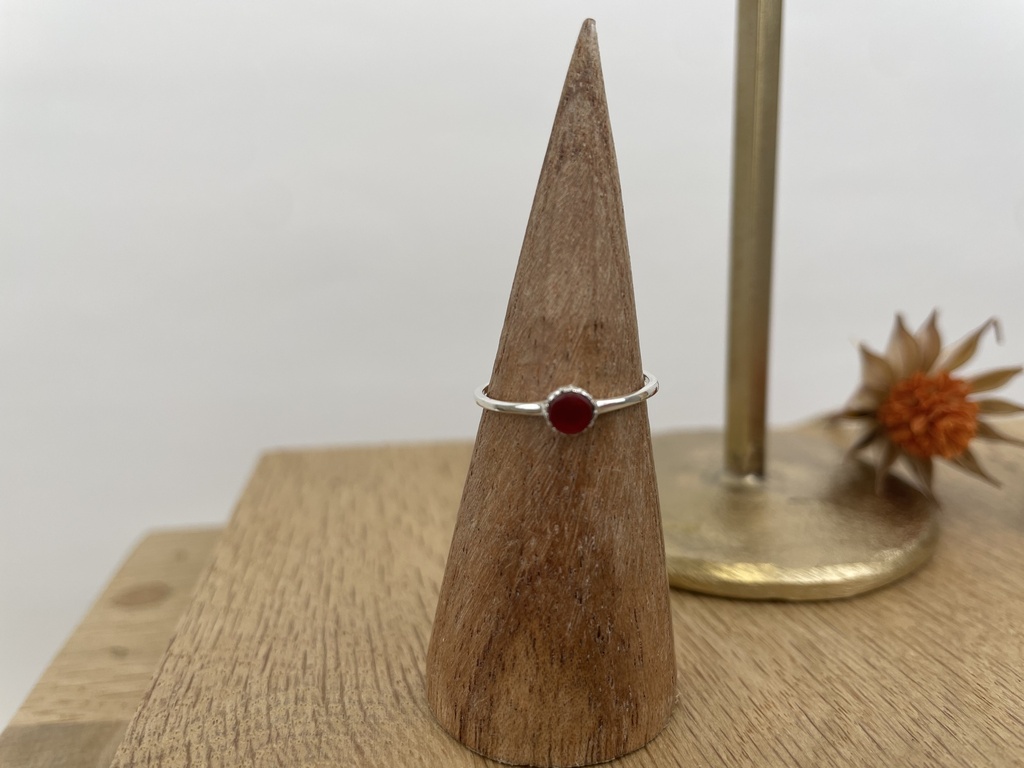 Bague Argent 925 & Agate rouge [1418]
