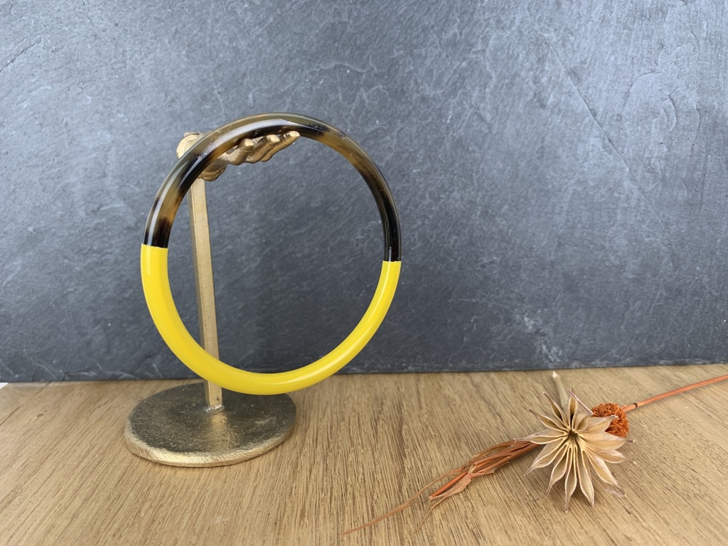 Jonc - Jaune - Large - Corne de buffle & laque - Soyang