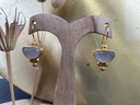 Boucles d'oreilles Plaquée Or & Calcédoine Blanche - The Craft Shop