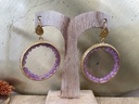 Boucles d'oreilles Plaquée Or & Calcédoine Rose - The Craft Shop