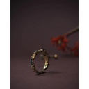 Bague 'Sacha' 'Elément' Laiton plaqué or 3 microns & émail & Agate verte - LA2L