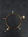 Bracelet doré & turquoise taille L