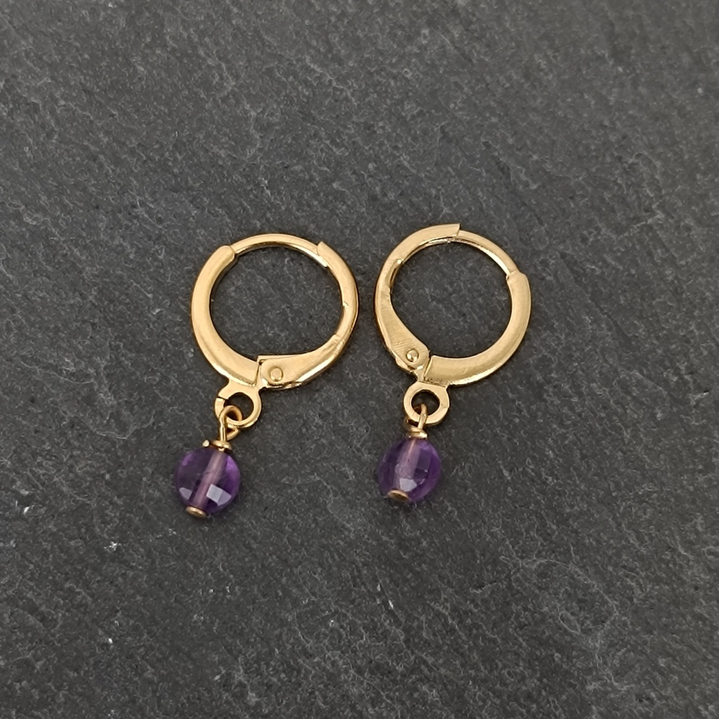 Boucles d'oreilles dormeuses 'Milk' - By Garance