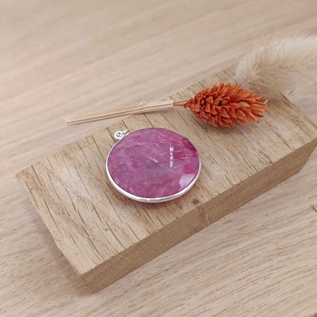 Pendentif Argent 925 & Rubis [0352]