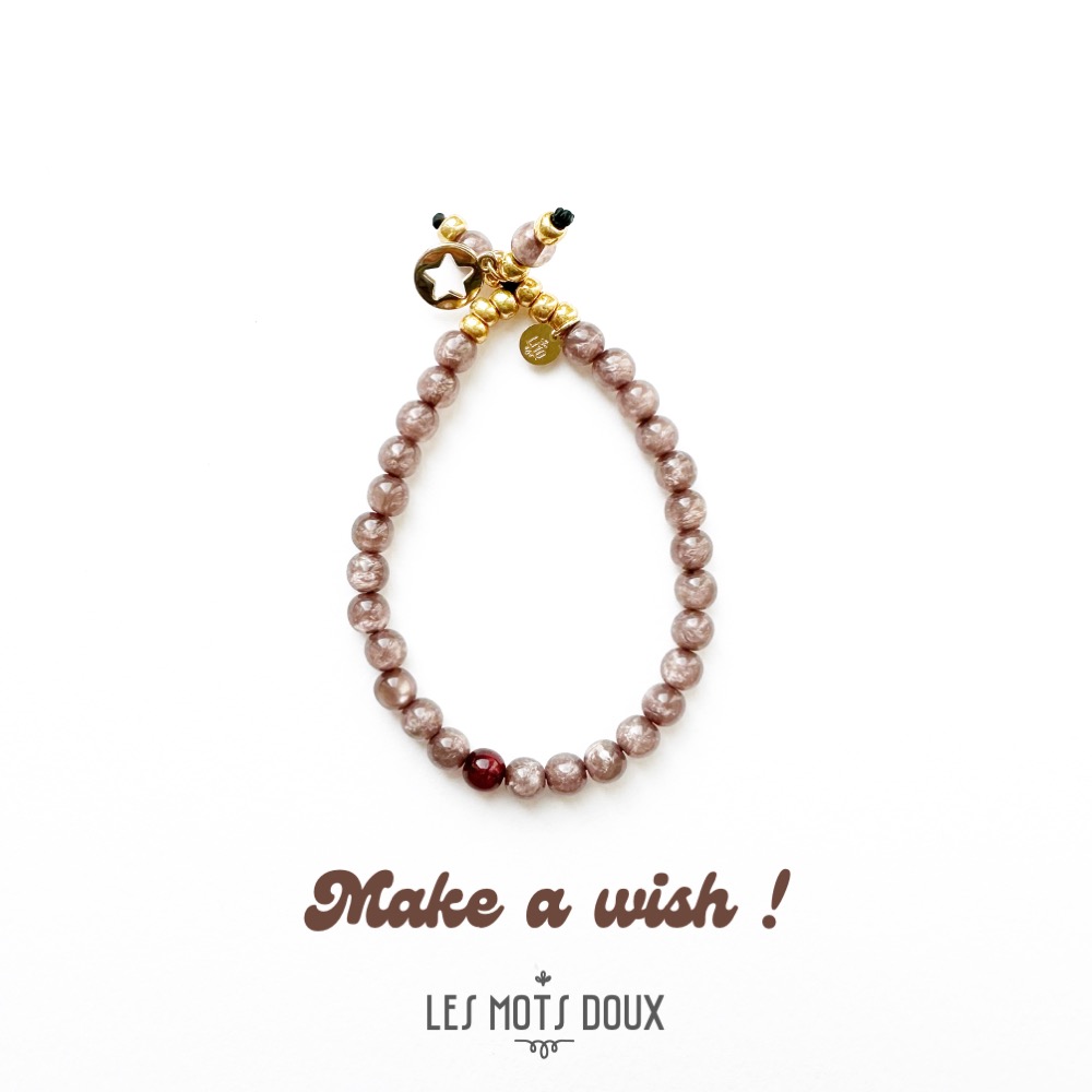 Bracelet Voeux 'Make a Wish' Rose Doré