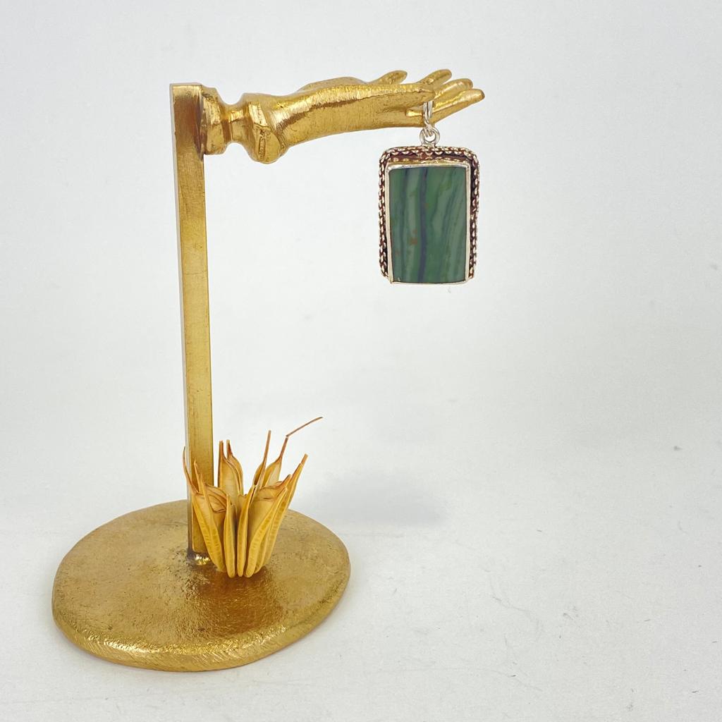 Pendentif Argent 925 & Jaspe [0409]