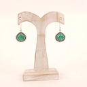 Boucles d'Oreilles Argent 925 & Malachite [0908]