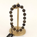 Bracelet Pierres 8mm Medium - Bronzite et Argent - D'Oz Homme