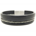 Bracelet 'Manchette Homme Tressé' Small Gris - Loop and Co