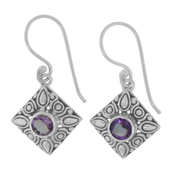 Boucles d'Oreilles Argent 925 & Améthyste [0974]