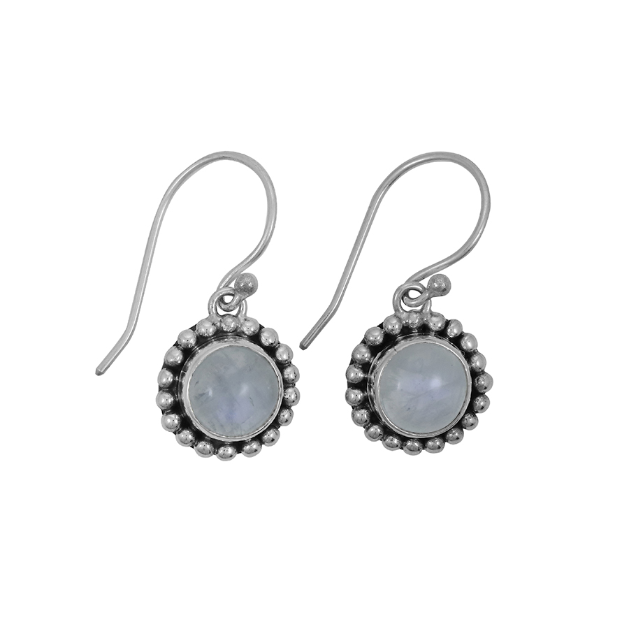Boucles d'Oreilles Argent 925 & Pierre de Lune [0996]