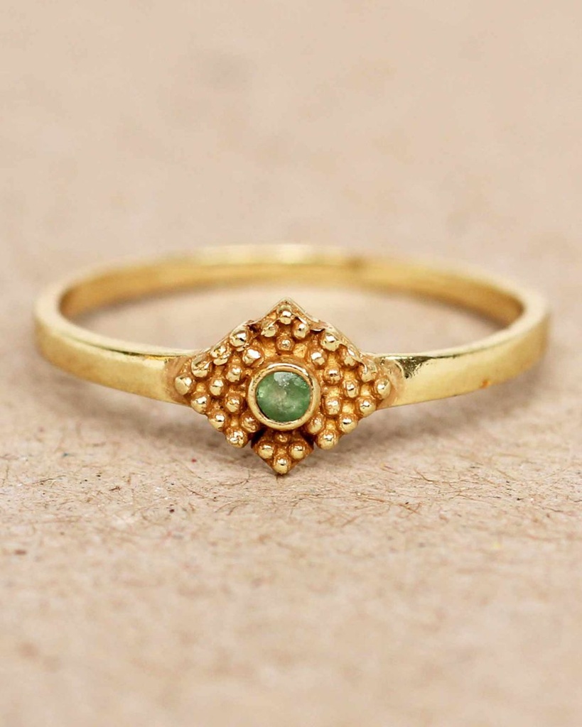 Bague Argent Plaqué Or & Amazonite - Muja Juma