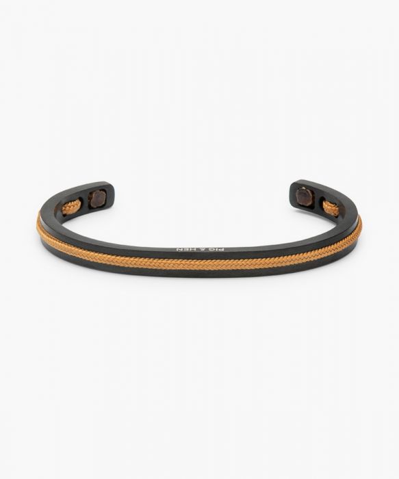 Bracelet Navarch 6mm Brown Beige | Black - M - Pig and Hen