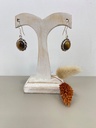 Boucles d'Oreilles Argent 925 & Œil de Tigre [1070]