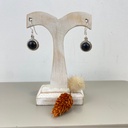 Boucles d'Oreilles Argent 925 & Obsidienne Noire [1109]