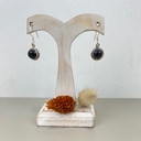 Boucles d'Oreilles Argent 925 & Obsidienne Noire [1111]