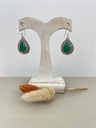 Boucles d'Oreilles Argent 925 & Onyx Verte [1116]