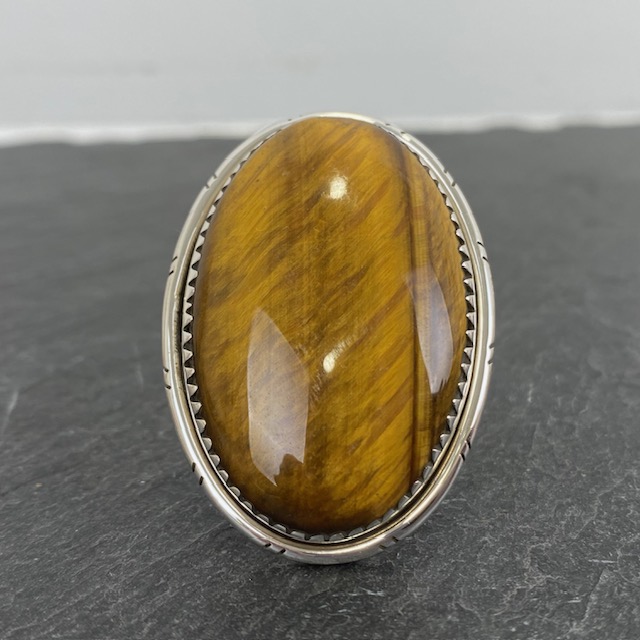 Bague Argent 925 & Œil de Tigre [2124]