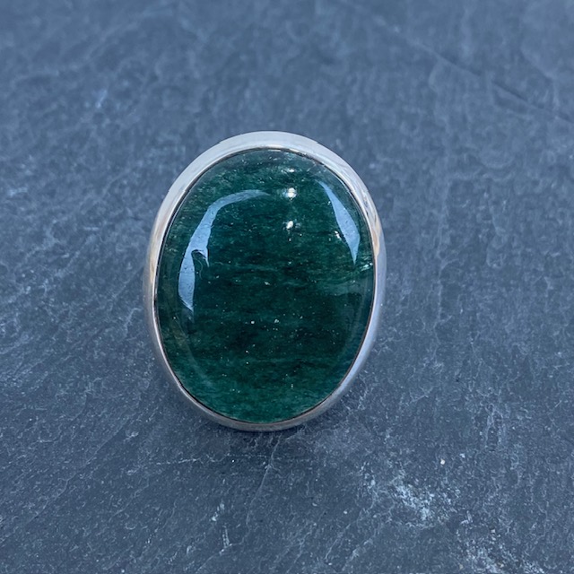 Bague Argent 925 & Aventurine Verte [2148]