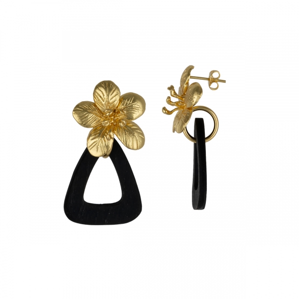 Boucles d'oreilles Laiton Plaqué or & Corne - The Craft Shop