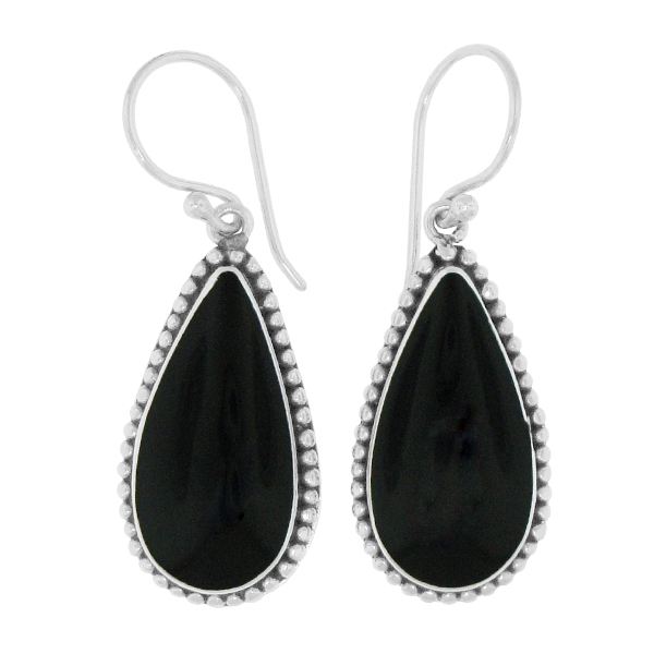 Boucles d'oreilles Argent 925 & Coquillage Noir [1147]