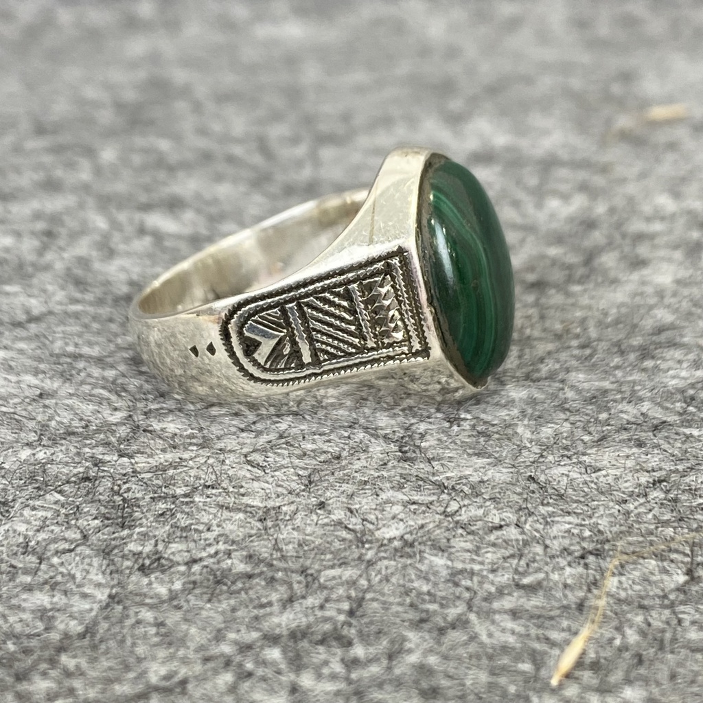 Bague Argent 925 & Malachite [2260]