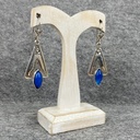 Boucles d'oreilles Argent 925 & Calcédoine Bleue [1252]