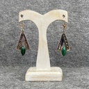 Boucles d'oreilles Argent 925 & Malachite [1256]