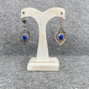Boucles d'oreilles Argent 925 & Calcédoine Bleue [1268]