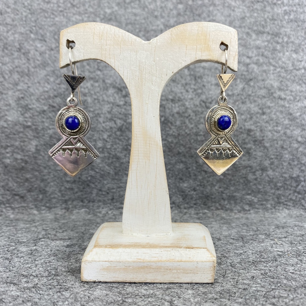 Boucles d'oreilles Argent 925 & Sodalite [1274]