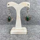 Boucles d'oreilles Argent 925 & Malachite [1276]