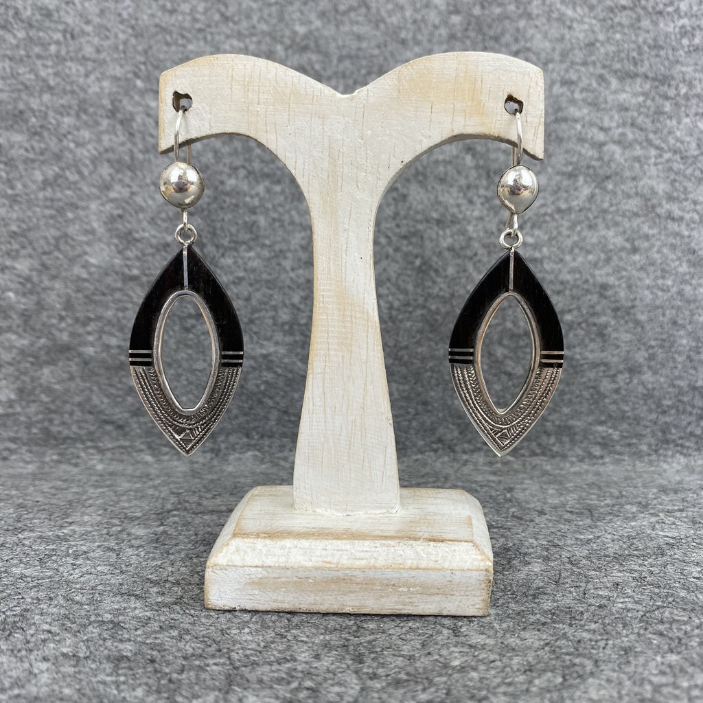 Boucles d'oreilles Argent 925 & Ebène [1277]