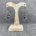Boucles d'oreilles Argent 925 & Calcédoine Bleue [1288]