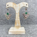 Boucles d'oreilles Argent 925 & Onyx Vert [1294]