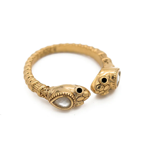 Bague 'Sissi Double Tête' - Laiton Plaqué Or & Nacre - LA2L