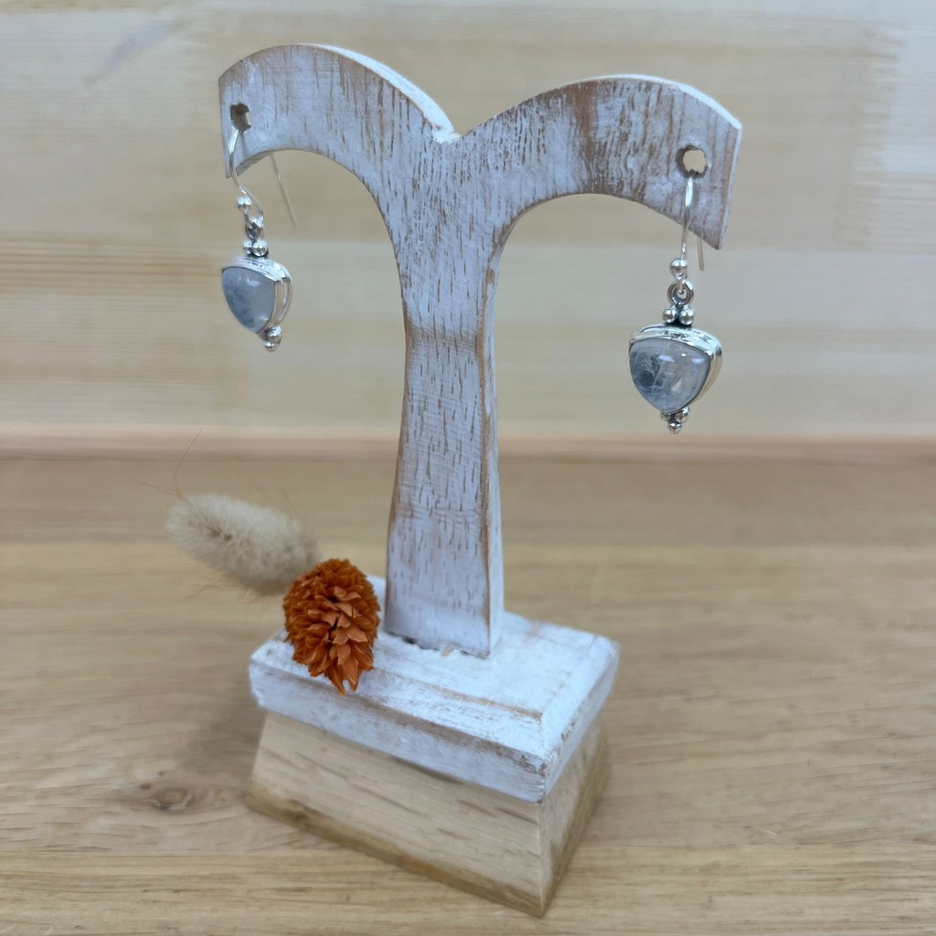 Boucles d'Oreilles - Argent 925 & Pierre de Lune [1400]