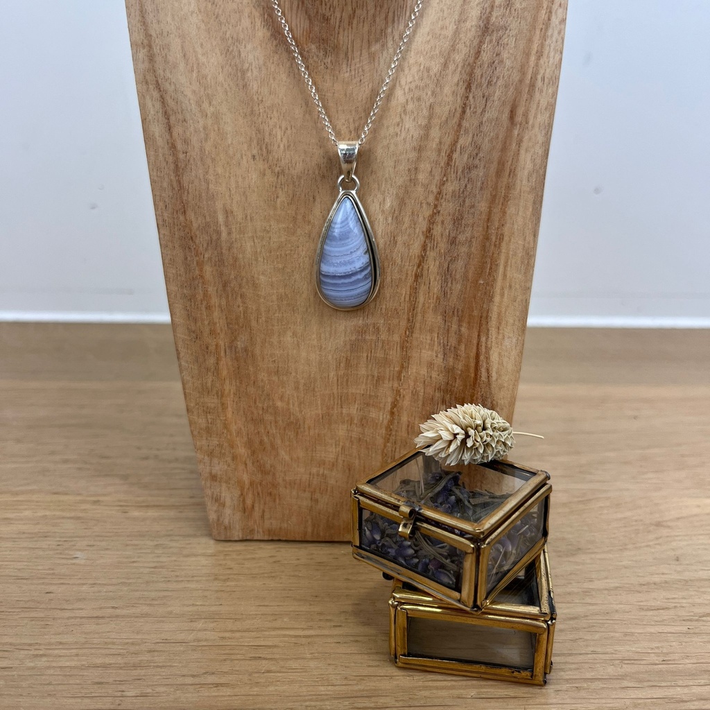 Pendentif - Argent 925 & Blue Lace Agate [0596]