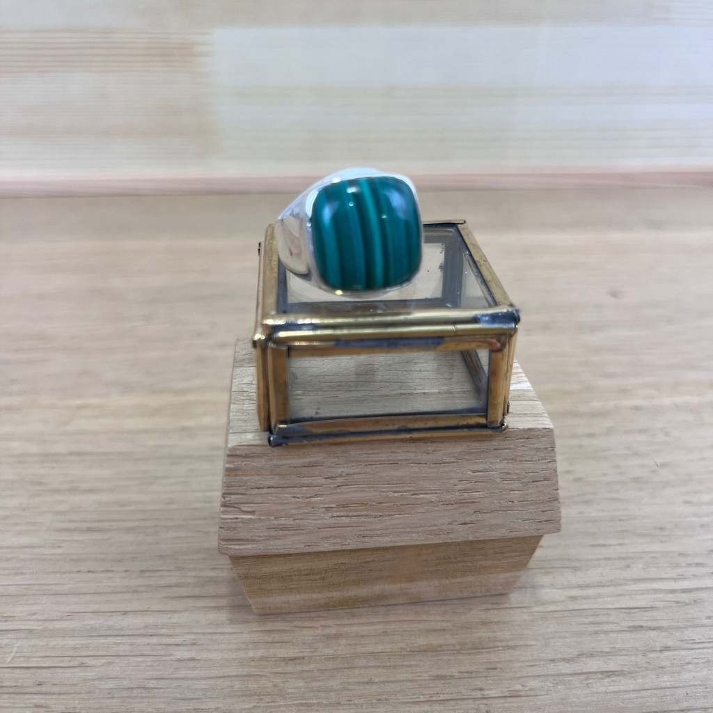 Bague - Argent 925 & Malachite [2572]