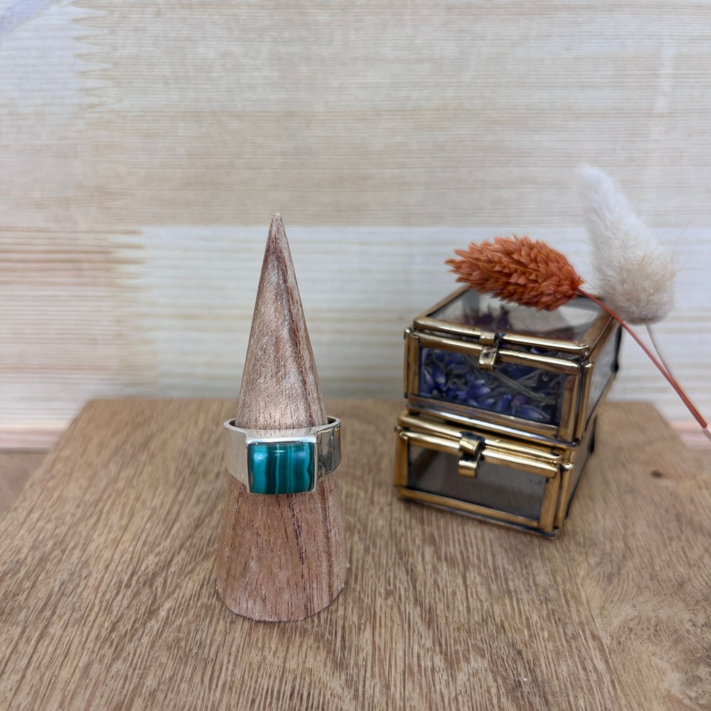 Bague - Argent 925 & Malachite [2589]