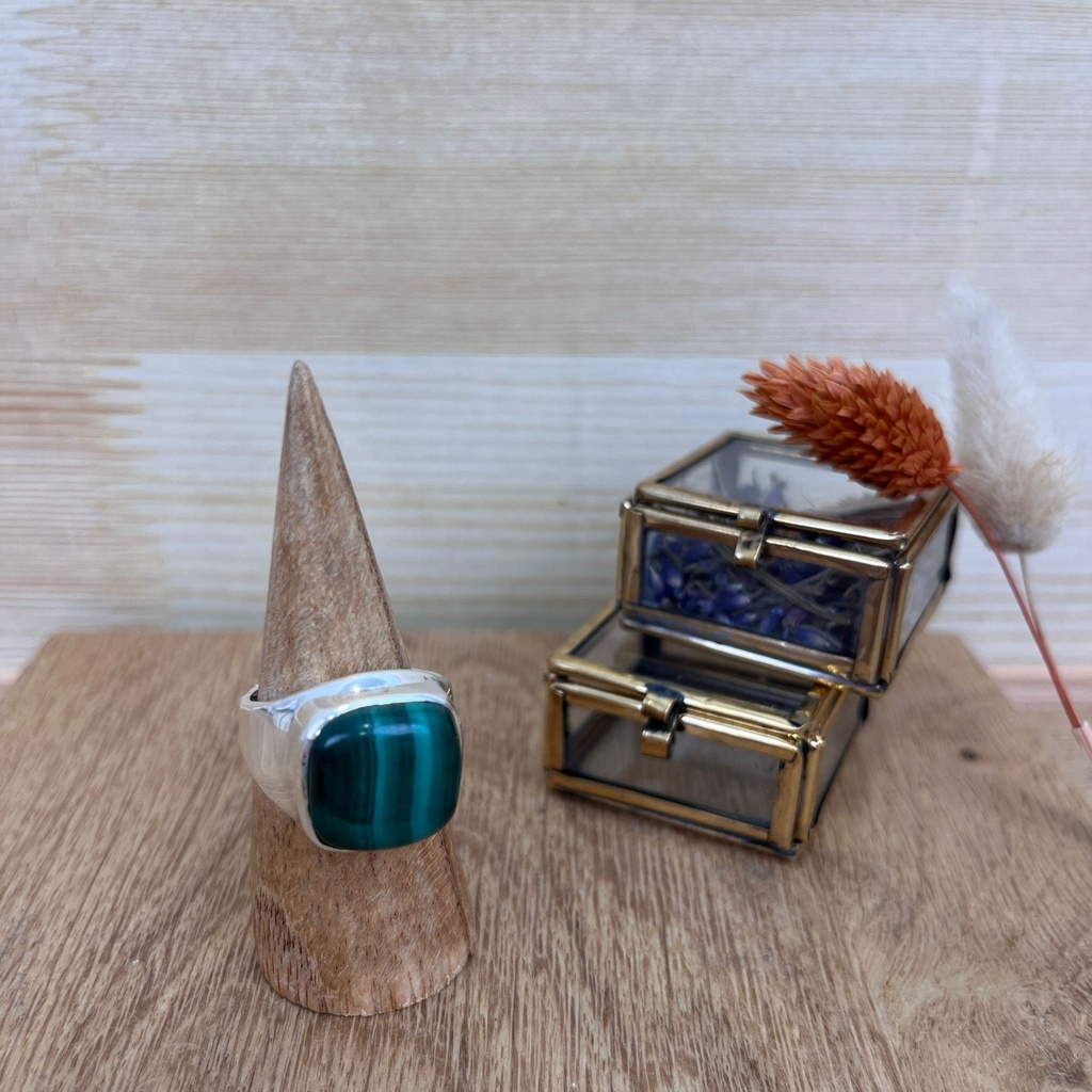 Bague - Argent 925 & Malachite [2616]