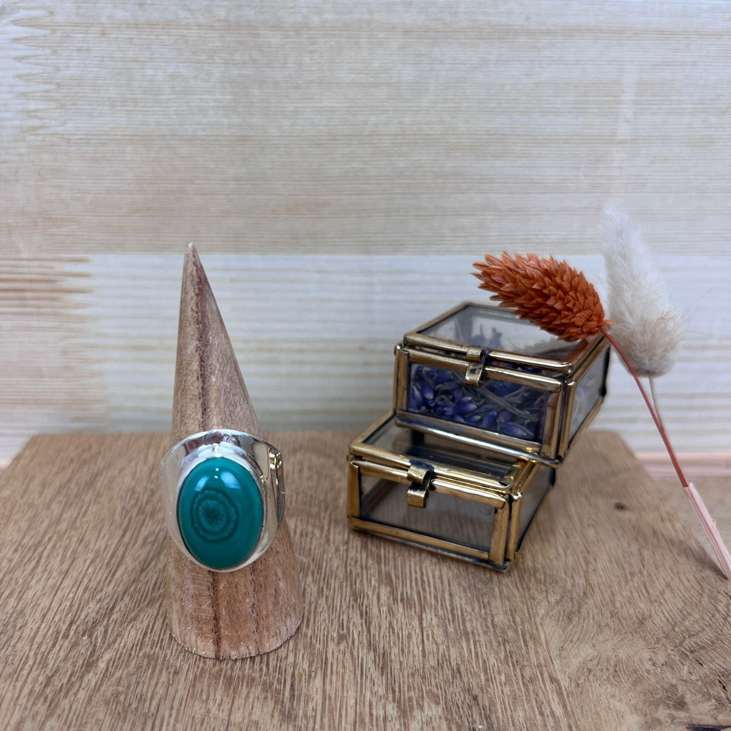 Bague - Argent 925 & Malachite [2617]