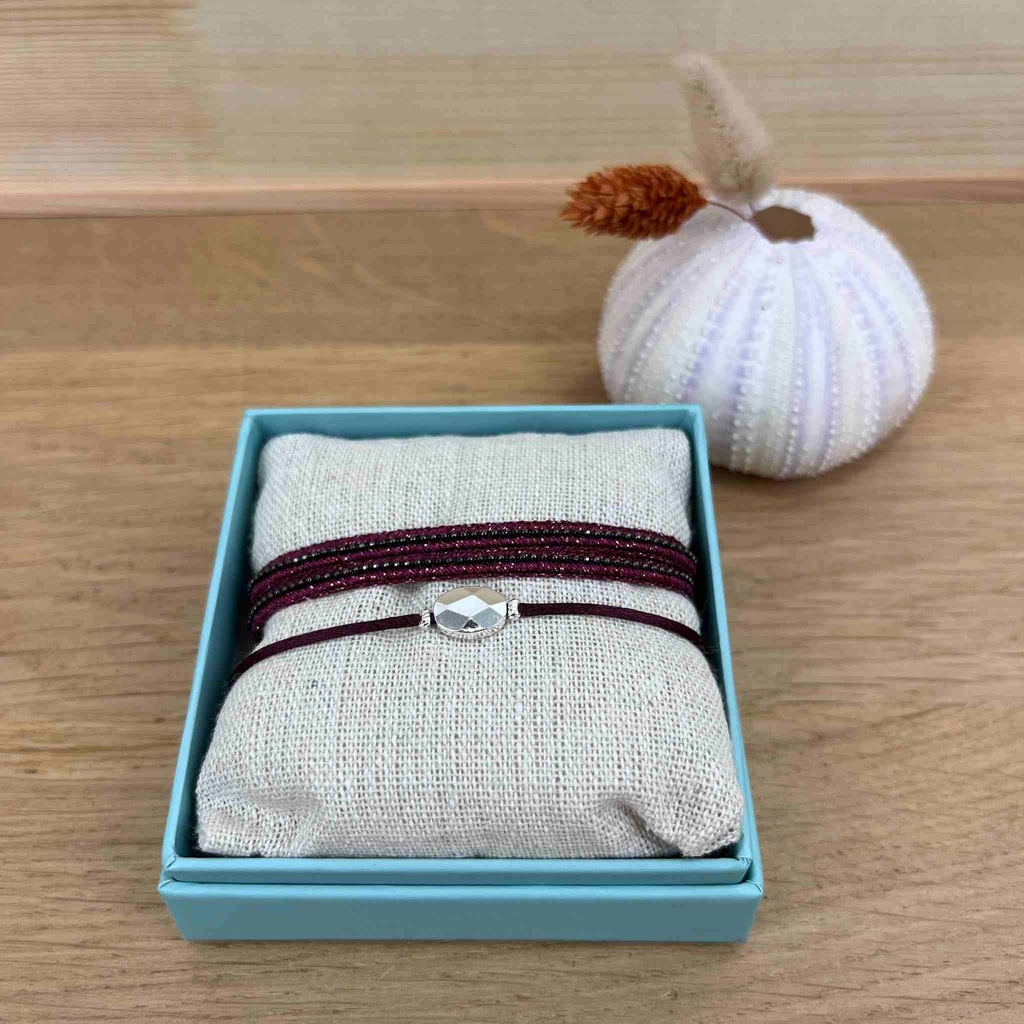 Coffret bracelet bordeaux 'Posy' - By Garance