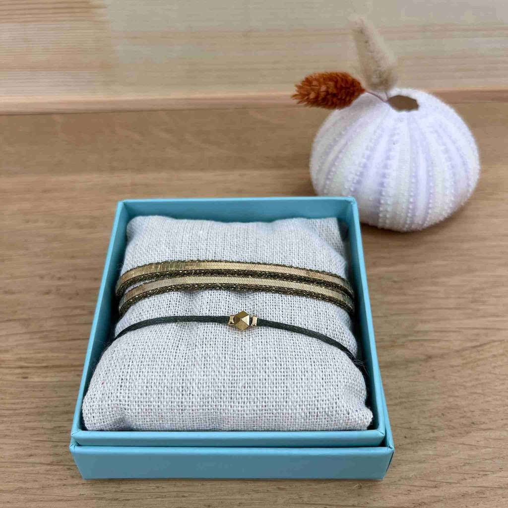 Coffret bracelet kaki 'Posy' - By Garance