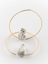 Petites Boucles d'Oreilles Créoles 'Chat'  - Nach