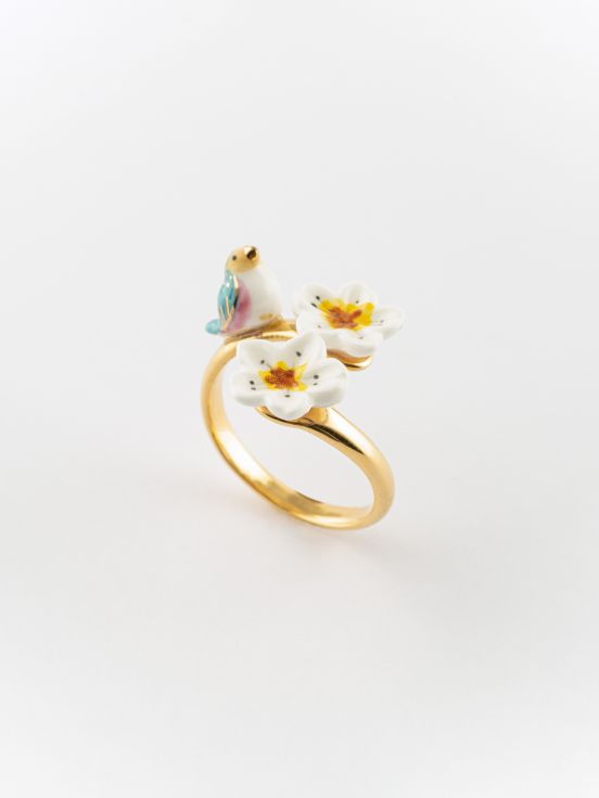 [NACH-BB191] Bague 'Oiseau et Fleur'  – Nach