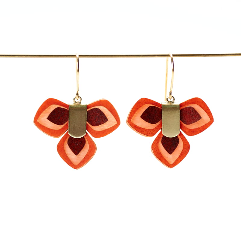 Boucles d'Oreilles Rouges 'Acacia Corto' - Paca Peca