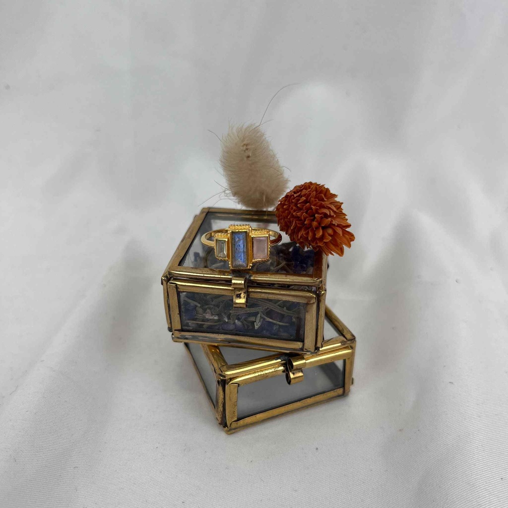 Bague Awa Argent Plaqué Or & Labradorite - Muja Juma