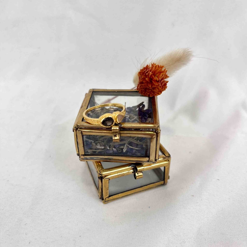 Bague Awa Argent Plaqué Or & Quartz Fumé - Muja Juma