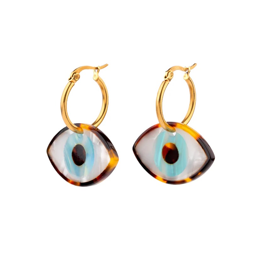 Boucles d'Oreilles 'Œil Bleu' - Coucou Suzette